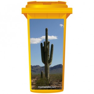 Cactus In The Desert Wheelie Bin Sticker Panel